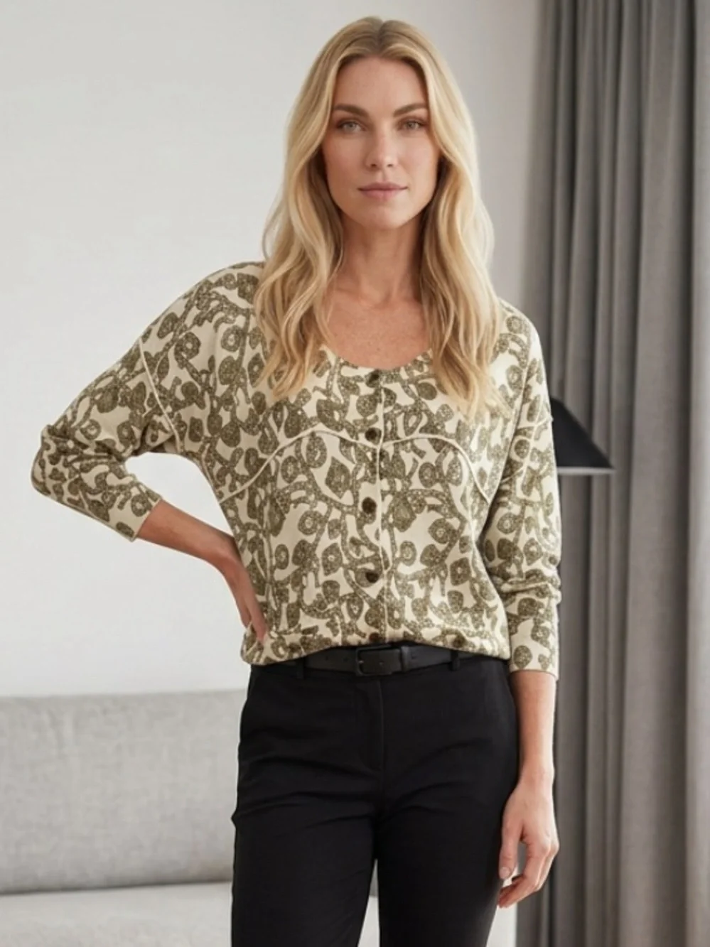 CHARLIE & ROBIN Anthropologie Charmed Keychain Cardigan Sweater Lightweight
